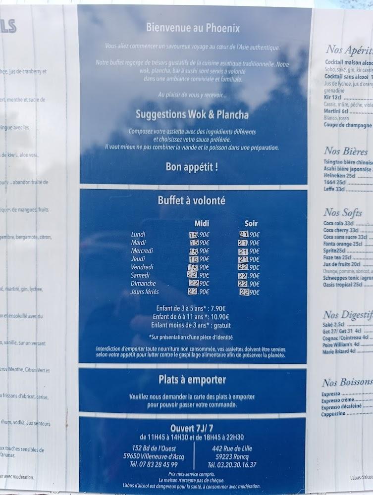 Le Phoenix - Menu Image 1